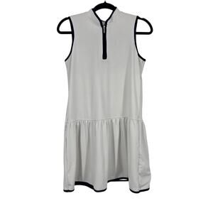 Tuckernuck Sport White & Navy Quarter Zip Sleeveless Tennis Mini Dress Size S